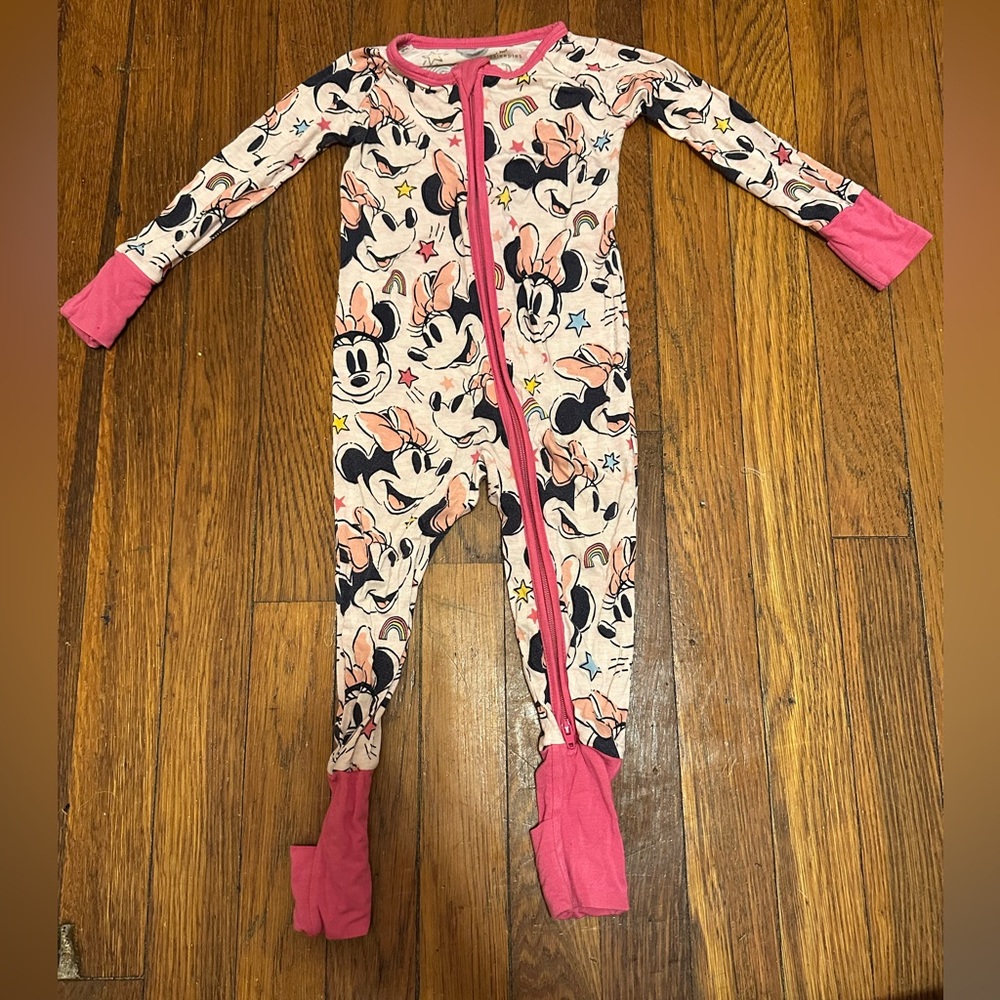 Little sleepies disney Minnie Mouse zippy 6-12months